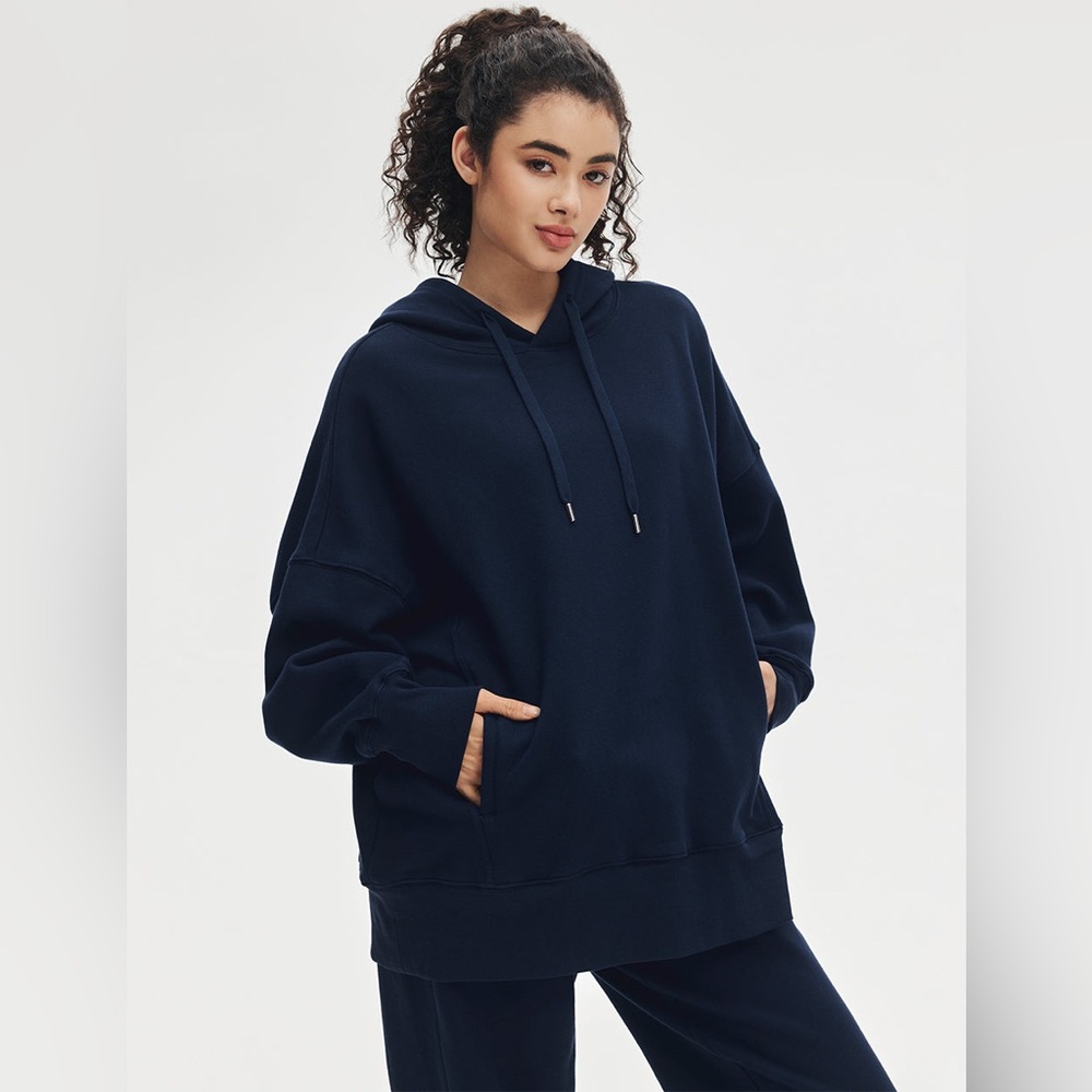 Athluna Navy Oversized Hoodie
